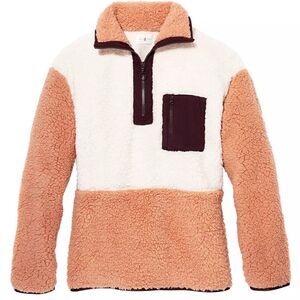 Lou & Grey | Loft Pink Cream Purple Color-block Fuzzy Pull Over Sweater | M